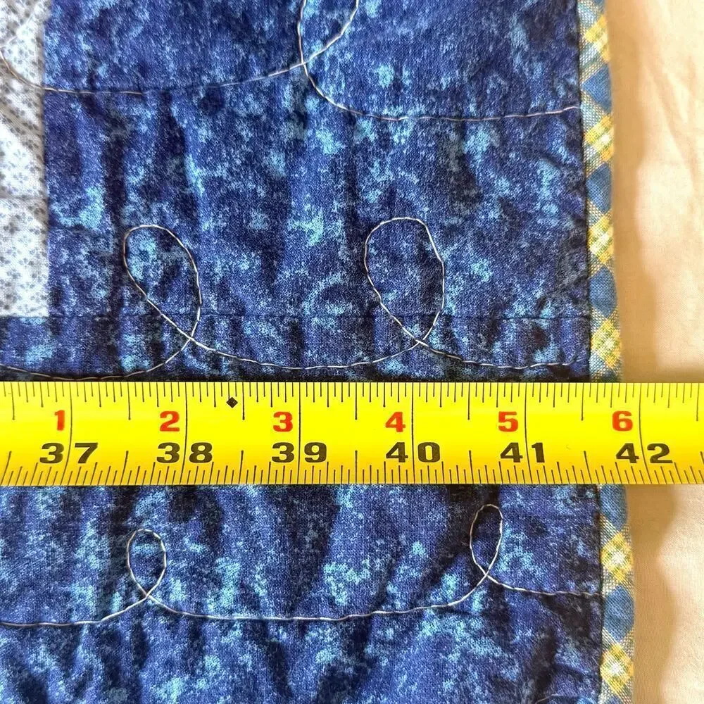 Hand Made Vintage Crib Quilt 42x66 Dinosaur Themed Rustic Retro Machine Quilted